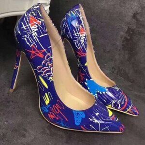 FYLS High Heels Graphic Graffiti Pop Art size 7